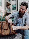 Oversized Military Style Canvas &amp; Leather Waterproof Duffel Bag - Bearded Pleasures 