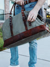 Oversized Military Style Canvas &amp; Leather Waterproof Duffel Bag - Bearded Pleasures 
