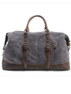 Oversized Military Style Canvas &amp; Leather Waterproof Duffel Bag - Bearded Pleasures 