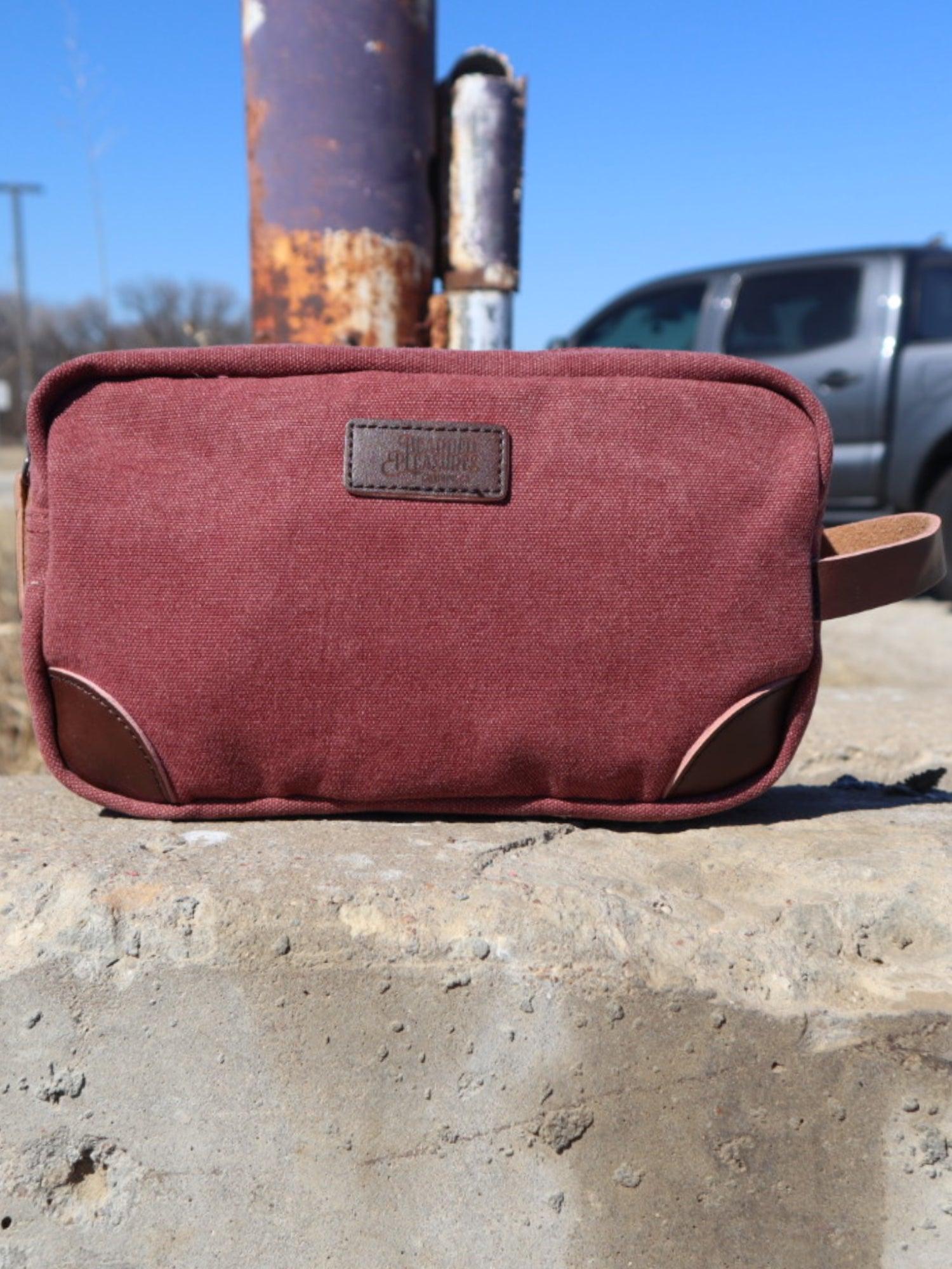 Canvas Toiletry Bag with Small Beard Brush